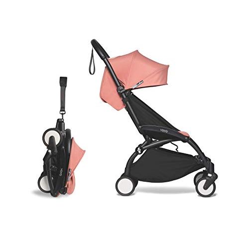  [무료배송]BABYZEN YOYO2 6+ Stroller - Black Frame with Ginger Seat Cushion & Canopy