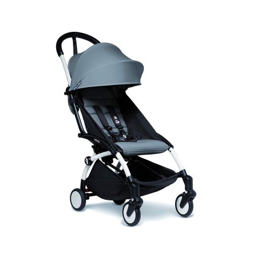  [무료배송]BABYZEN YOYO2 6+ Stroller - White Frame with Grey Seat Cushion & Canopy