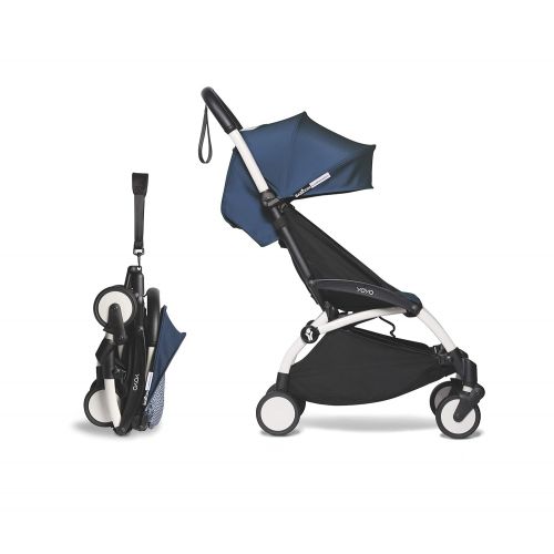  [무료배송]BABYZEN YOYO2 6+ Stroller - White Frame with Air France Blue Seat Cushion & Canopy