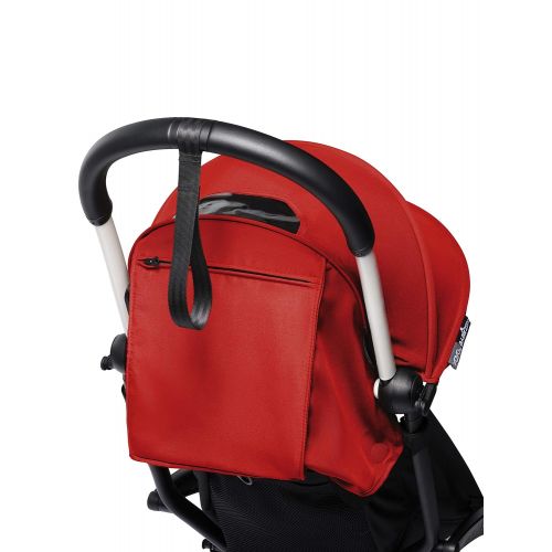  [무료배송]BABYZEN YOYO2 6+ Stroller - White Frame with Red Seat Cushion & Canopy