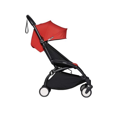  [무료배송]BABYZEN YOYO2 6+ Stroller - Black Frame with Red Seat Cushion & Canopy
