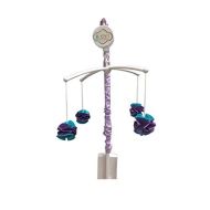 Bacati Isabella Girls Paisley Musical Mobile Playing Brahms Lullaby for Attaching to US Standard Cribs, Lilac/Purple/Aqua