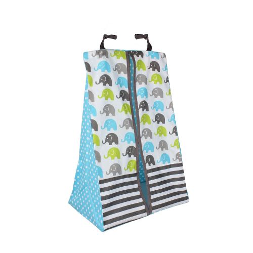  Bacati - Elephants Aqua/Lime/Grey 10 Pc Crib Set Bumperfree