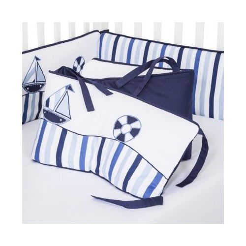  Bacati - Little Sailor 10 Piece Boys Crib Set with Bumper Pad 100 Percent Cotton