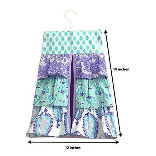  Bacati - Sophia Paisley Girls Crib Baby Bedding Set (Lilac/Purple/Aqua, 6 pc Crib Bedding Set)