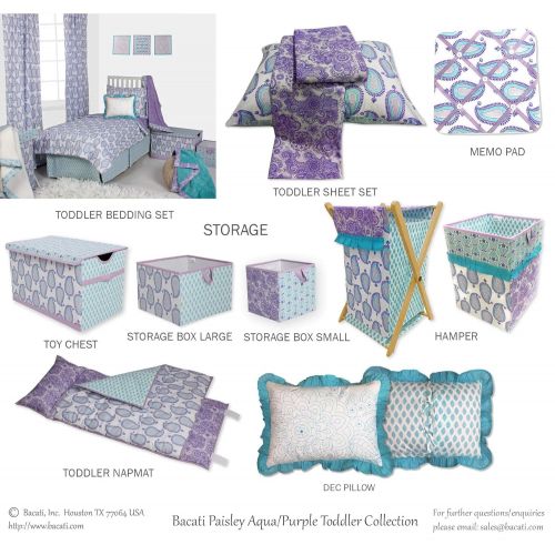  Bacati - Sophia Paisley Girls Crib Baby Bedding Set (Lilac/Purple/Aqua, 6 pc Crib Bedding Set)