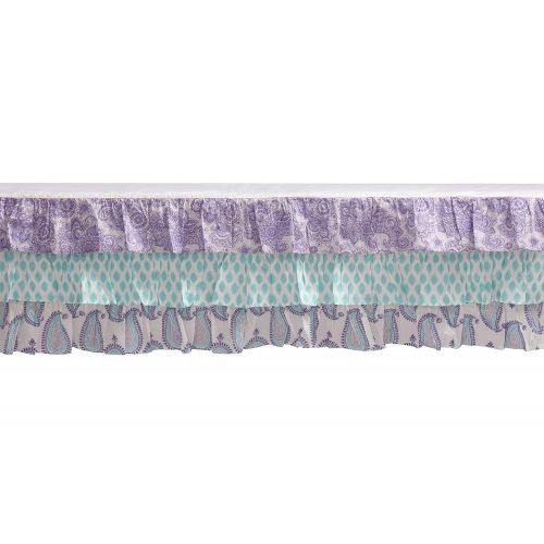  Bacati - Sophia Paisley Girls Crib Baby Bedding Set (Lilac/Purple/Aqua, 6 pc Crib Bedding Set)