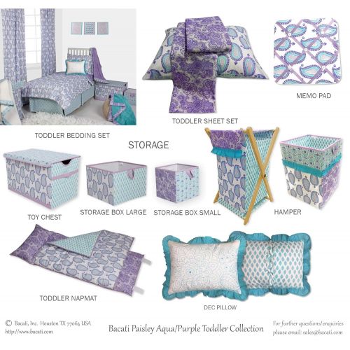  Bacati - Sophia Paisley 10 Pc Girls Crib Baby Bedding Set Including Bumper Pad 100 Percent Cotton. (Lilac/Purple/Aqua)