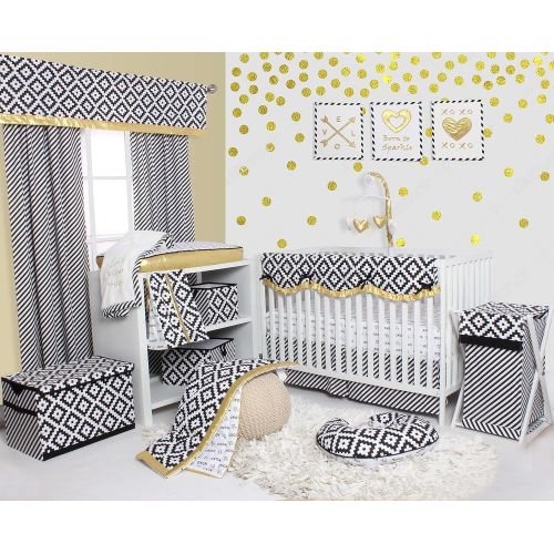  Bacati Love Musical Mobile Playing Brahms Lullaby for Attaching to US Standard Cribs, Black/Gold