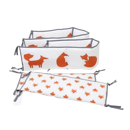  Bacati - Playful Foxs Orange/Grey 10 Pc Crib Set Including Bumper Pad