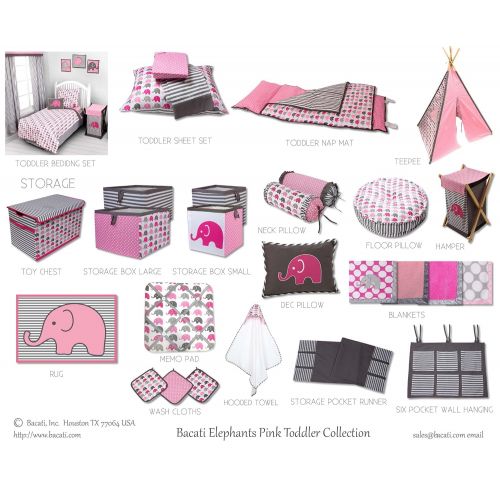  Bacati Little Sailor 3 Piece Toddler Bedding Set, Pink/Grey