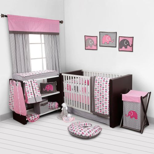  Bacati Little Sailor 3 Piece Toddler Bedding Set, Pink/Grey