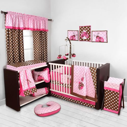  Bacati Lady Bugs pinkchocolate 10 pc Crib Set