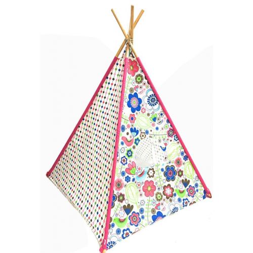  Bacati Botanical Girls Teepee Tent for Kids, Pink