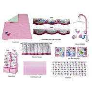 Bacati Botanical Girls 10 Piece Crib Bedding Set, Pink