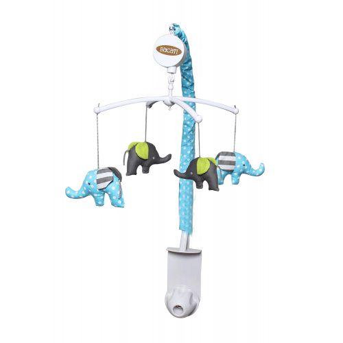  Bacati Elephants Crib Set without Bumper Pad, AquaLimeGrey