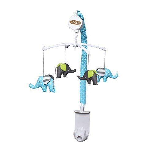  Bacati Elephants Crib Set with Bumper Pad, AquaLimeGrey