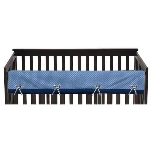  Bacati 10-Piece Elephants Nursery-in-A-Bag Crib Bedding Set with Long Rail Guard, BlueGrey