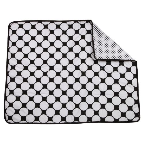  Bacati - Dotspin Stripes Blackwhite 10 Pc Crib Set Bumperfree