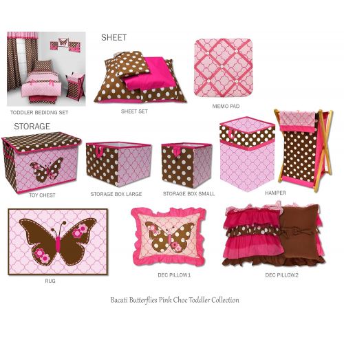  Bacati Butterflies pinkchocolate 10 pc Crib Set