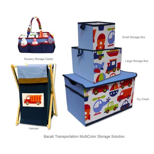  Bacati Transportation Multicolor 10 pc Crib Set Bumper free