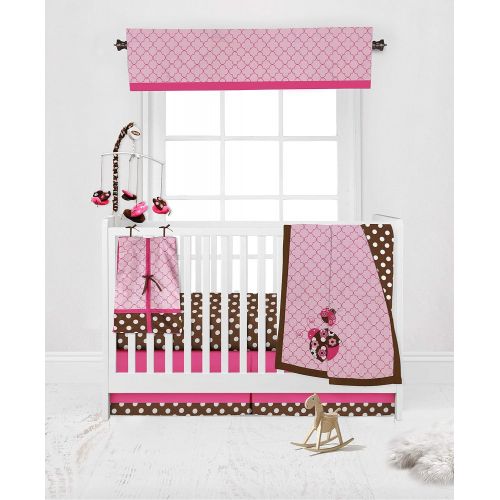  Bacati Ladybugs 10 Piece Crib Bedding Set with 2 Crib fitted sheets, PinkChocolate