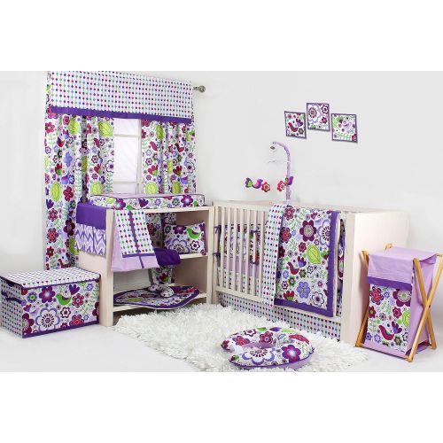  Bacati Botanical Purple 10 pc Crib Bedding Set
