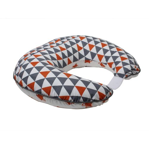  Bacati - Playful Foxes Orangegrey Nursing Pillow (Nursing Pillow with Removable Cover)