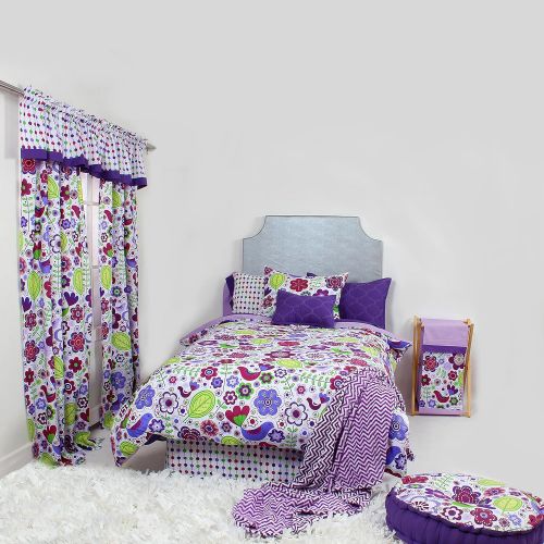  Bacati Botanical Purple Floor Pillow