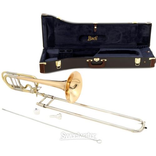  Bach LT42BOFG Stradivarius Professional Trombone - Clear Lacquer with Gold Brass Bell