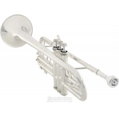  Bach LR180 Stradivarius Professional Bb Trumpet - Silver-Plated with 72 Bell and Reversed Lead Pipe Demo