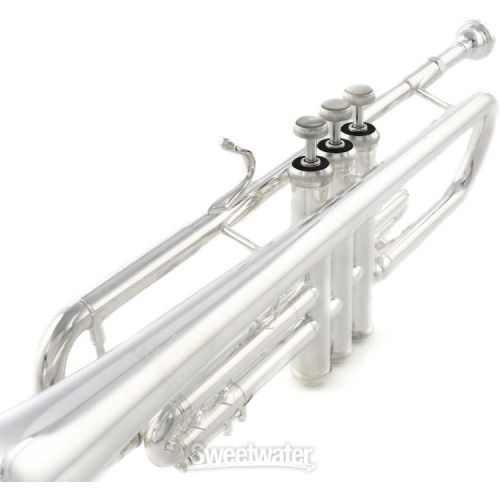  Bach LR180 Stradivarius Professional Bb Trumpet - Silver-Plated with 72 Bell and Reversed Lead Pipe Demo