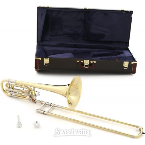  Bach 50B2 Stradivarius Professional Bass Trombone - Dual Rotor - Yellow Brass Bell - Clear Lacquer