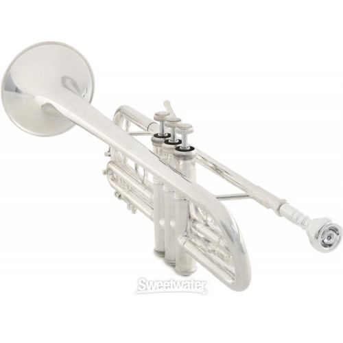  Bach LR180 Stradivarius Professional Bb Trumpet - Silver-Plated with 72 Bell and Reversed Lead Pipe