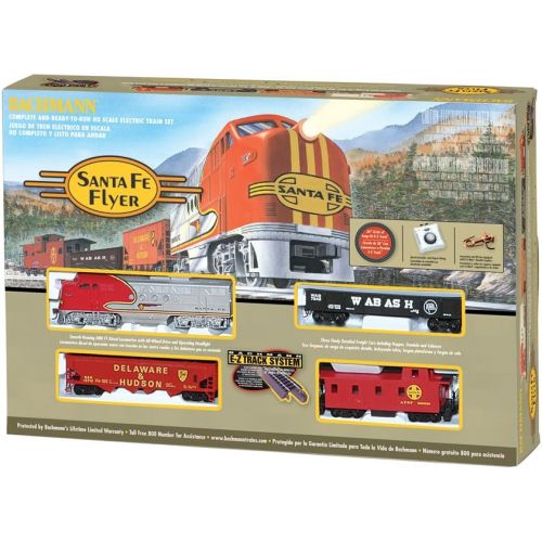  [아마존베스트]Bachmann Trains - Santa Fe Flyer Ready To Run Electric Train Set - HO Scale