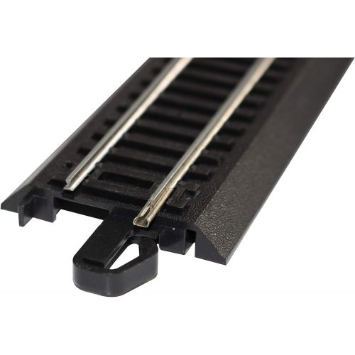  Bachmann Trains - Snap-Fit E-Z TRACK 9” STRAIGHT TERMINAL RERAILER w/WIRE (1/card) - STEEL ALLOY Rail With Black Roadbed - HO Scale