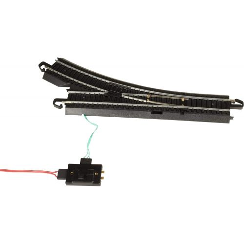  Bachmann Trains - Snap-Fit E-Z TRACK REMOTE TURNOUT - RIGHT (1/card) - STEEL ALLOY Rail With Black Roadbed - HO Scale