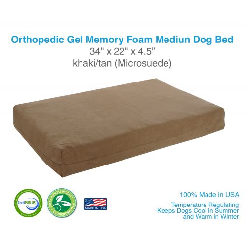  Back Support Systems Pet Support Systems Orthopedic Gel Memory Foam Dog Beds - Eco Friendly, Hypoallergenic and Made in The USA, Supreme Luxury Comfort and Care for Dogs with Removable and Washable Cov