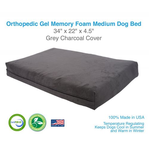  Back Support Systems Pet Support Systems Orthopedic Gel Memory Foam Dog Beds - Eco Friendly, Hypoallergenic and Made in The USA, Supreme Luxury Comfort and Care for Dogs with Removable and Washable Cov