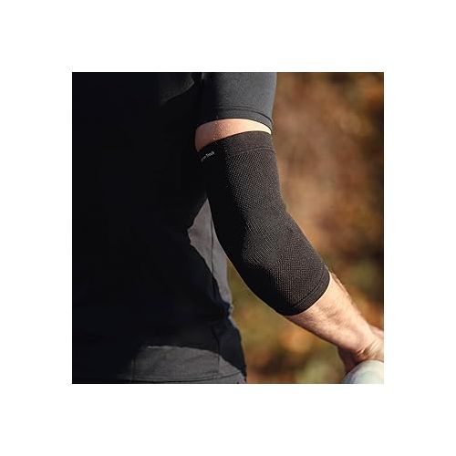  Back on Track Physio 4-Way Stretch Black Elbow Brace - Enhanced Recovery & Support for Tennis, Golf, Training, Work and Daily Activities, S