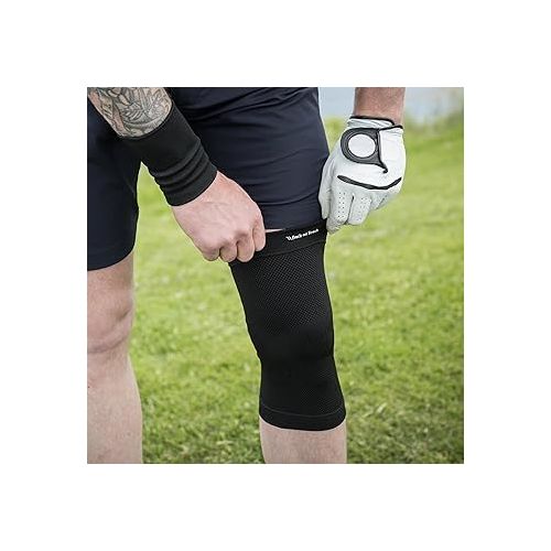  Back on Track Unisex Physio Knee Brace - Support 4-Way Stretch Welltex Supportive Brace for Running, Working Out, Weight Lifting, Sports and Recovery Support, Black, M