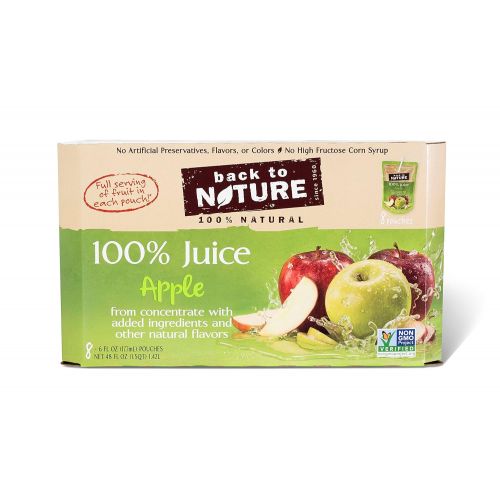  Back to Nature Non-GMO 100% Juice, Apple, 6 Ounce, 8 Count (Pack of 5)