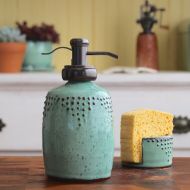 /BackBayPottery Soap Bottle Dispenser in Aqua Mist - Lotion Bottle or Dish Soap Water Well Pump - Handmade Modern Kitchen Home Decor - MADE TO ORDER