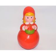 BackUSSRStudio Very rare Soviet Roly-Poly. Soviet Roly-Poly. Nevalyashka. Soviet musical doll. Vintage. Little Red Riding Hood. roly poly ding. 音的玩具