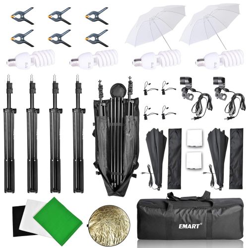  EMART Emart 8.5 x 10 ft Backdrop Support System, Photography Video Studio Lighting Kit Umbrella Softbox Set Continuous Lighting for Photo Studio Product, Portrait and Video Shooting Phot