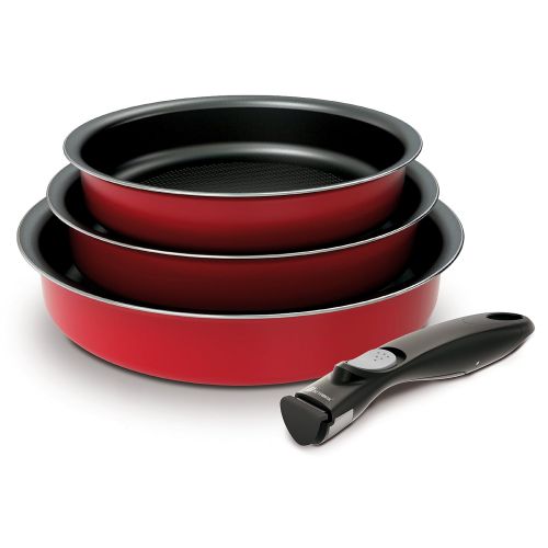  Backen Profi 181503Easy Cook Kochtopf-Set aus 4Pfannen Aluminium rot 30x 32x 9cm