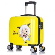 Backpack 16 Inch Cartoon Hard Shell Universal Wheel Gift Student Book Square Childrens Trolley Case (Color : 3)