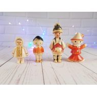 /Backtothepastussr Set of 4 characters. Soviet figures of the USSR. Vintage people. Childrens toys USSR. Chukchi. Dunno.
