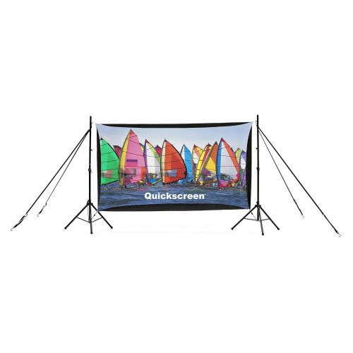  11 IndoorOutdoor EZ Dual Tech Projector Screen for Backyard Theater Systems | Blower-Free Portable Outdoor Theater Screen (Front & Rear Viewing)