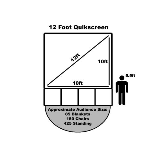  QuikScreen Series | 16 IndoorOutdoor Pro Projector Screen for Backyard Theater Systems | Includes Padded Carrying Case | Easy to Set Up & Take Down (QS-200)